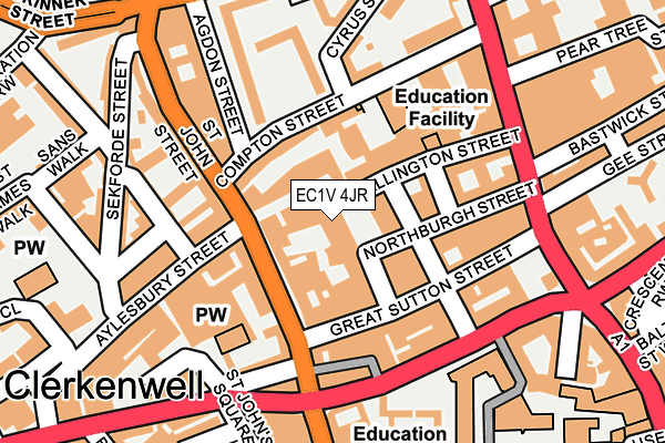 EC1V 4JR map - OS OpenMap – Local (Ordnance Survey)