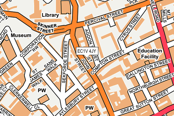 EC1V 4JY map - OS OpenMap – Local (Ordnance Survey)
