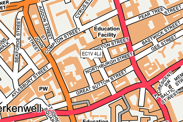 EC1V 4LJ map - OS OpenMap – Local (Ordnance Survey)