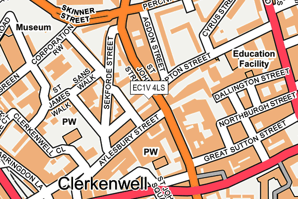 EC1V 4LS map - OS OpenMap – Local (Ordnance Survey)