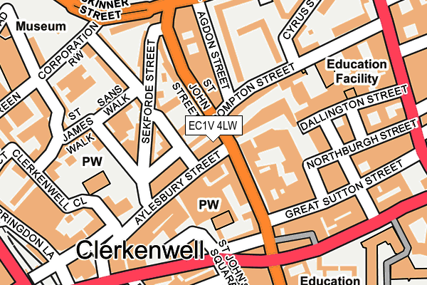 EC1V 4LW map - OS OpenMap – Local (Ordnance Survey)