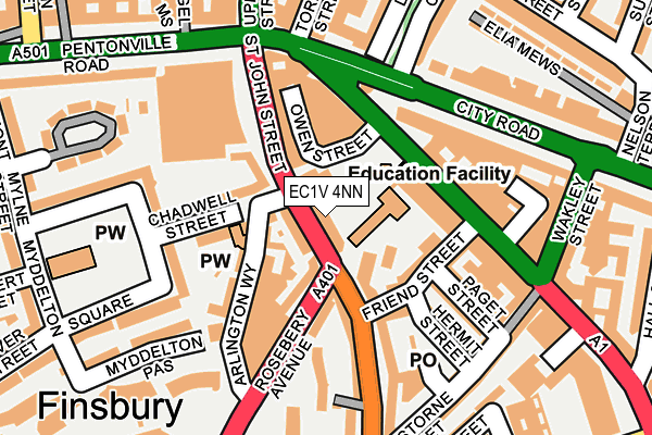 EC1V 4NN map - OS OpenMap – Local (Ordnance Survey)