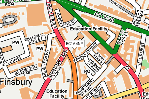 EC1V 4NP map - OS OpenMap – Local (Ordnance Survey)