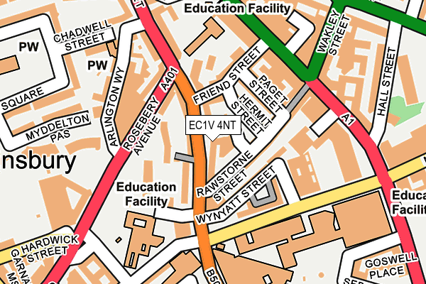 EC1V 4NT map - OS OpenMap – Local (Ordnance Survey)