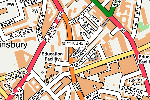 EC1V 4NX map - OS OpenMap – Local (Ordnance Survey)