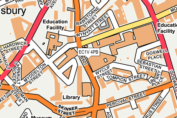 EC1V 4PB map - OS OpenMap – Local (Ordnance Survey)