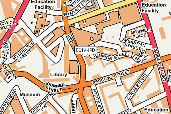 EC1V 4PD map - OS OpenMap – Local (Ordnance Survey)