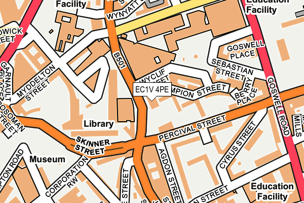 EC1V 4PE map - OS OpenMap – Local (Ordnance Survey)