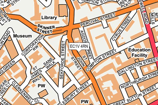 EC1V 4RN map - OS OpenMap – Local (Ordnance Survey)