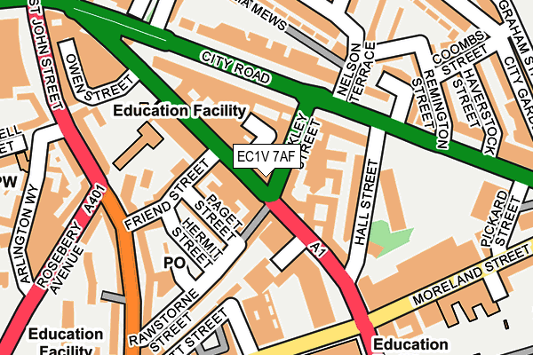 EC1V 7AF map - OS OpenMap – Local (Ordnance Survey)