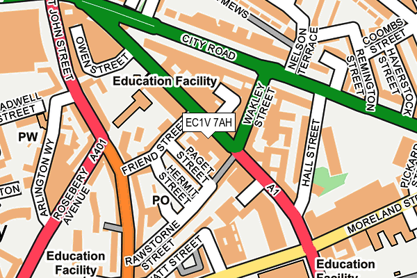 EC1V 7AH map - OS OpenMap – Local (Ordnance Survey)