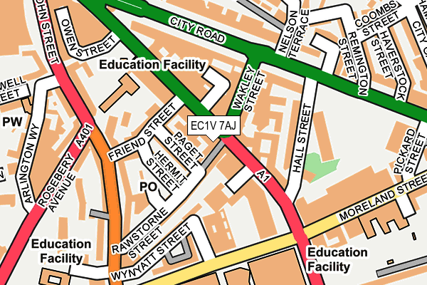 EC1V 7AJ map - OS OpenMap – Local (Ordnance Survey)
