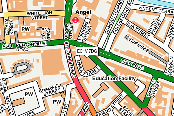 EC1V 7DG map - OS OpenMap – Local (Ordnance Survey)
