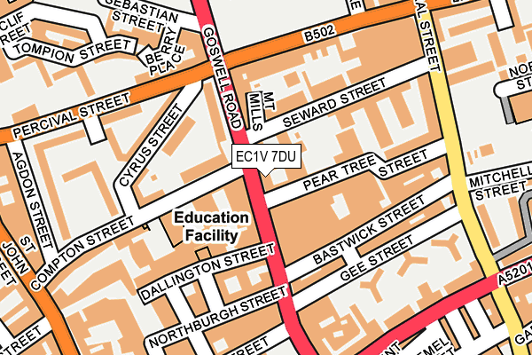 EC1V 7DU map - OS OpenMap – Local (Ordnance Survey)