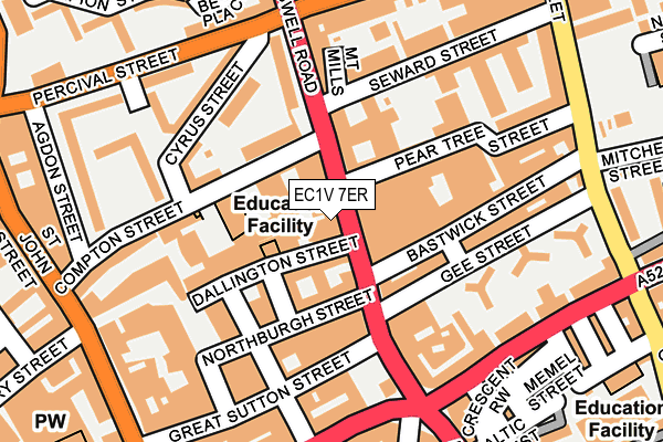 EC1V 7ER map - OS OpenMap – Local (Ordnance Survey)