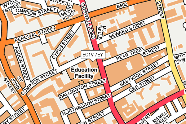 EC1V 7EY map - OS OpenMap – Local (Ordnance Survey)