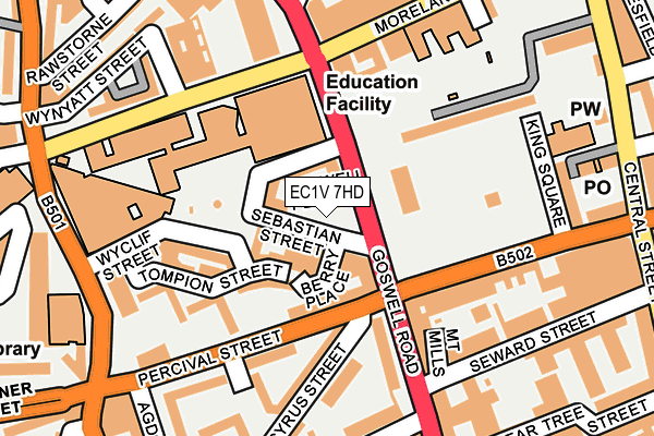 EC1V 7HD map - OS OpenMap – Local (Ordnance Survey)