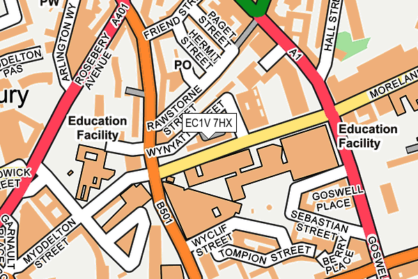 EC1V 7HX map - OS OpenMap – Local (Ordnance Survey)