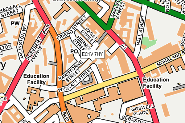 EC1V 7HY map - OS OpenMap – Local (Ordnance Survey)