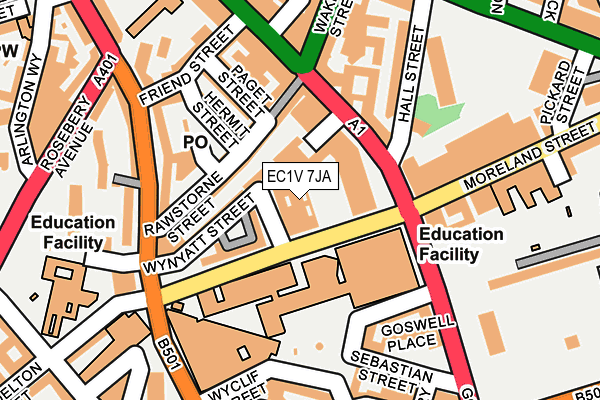EC1V 7JA map - OS OpenMap – Local (Ordnance Survey)
