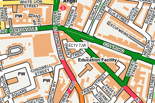 EC1V 7JW map - OS OpenMap – Local (Ordnance Survey)