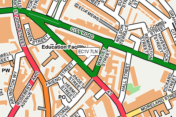 EC1V 7LN map - OS OpenMap – Local (Ordnance Survey)