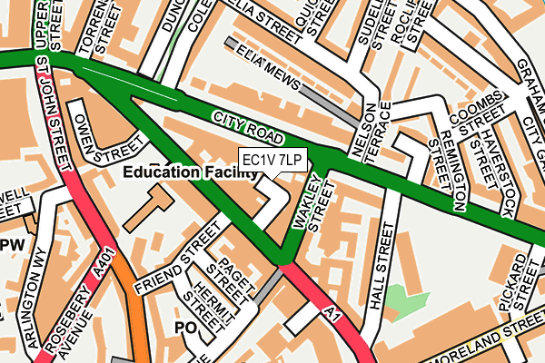 EC1V 7LP map - OS OpenMap – Local (Ordnance Survey)