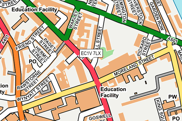 EC1V 7LX map - OS OpenMap – Local (Ordnance Survey)