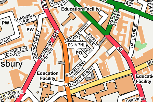 EC1V 7NL map - OS OpenMap – Local (Ordnance Survey)
