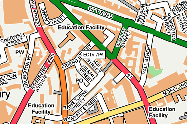 EC1V 7PA map - OS OpenMap – Local (Ordnance Survey)