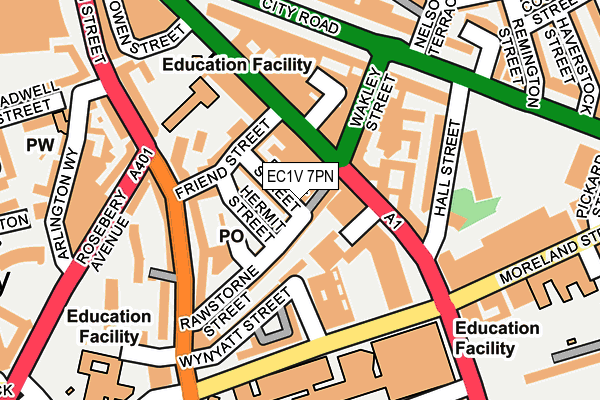 EC1V 7PN map - OS OpenMap – Local (Ordnance Survey)