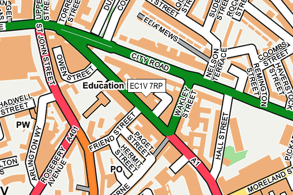 EC1V 7RP map - OS OpenMap – Local (Ordnance Survey)