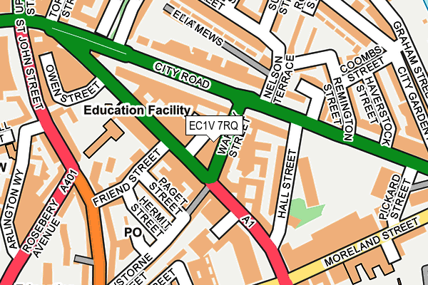 EC1V 7RQ map - OS OpenMap – Local (Ordnance Survey)