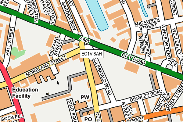 EC1V 8AH map - OS OpenMap – Local (Ordnance Survey)