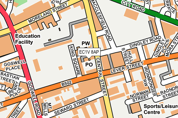 EC1V 8AP map - OS OpenMap – Local (Ordnance Survey)