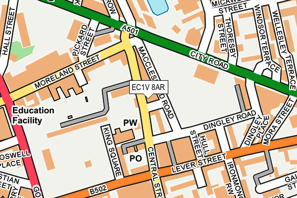 EC1V 8AR map - OS OpenMap – Local (Ordnance Survey)