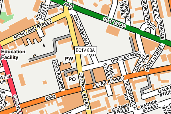 EC1V 8BA map - OS OpenMap – Local (Ordnance Survey)