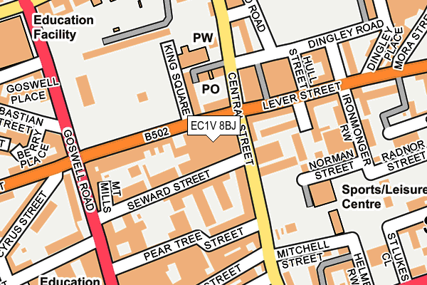 EC1V 8BJ map - OS OpenMap – Local (Ordnance Survey)