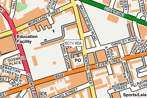 EC1V 8DA map - OS OpenMap – Local (Ordnance Survey)