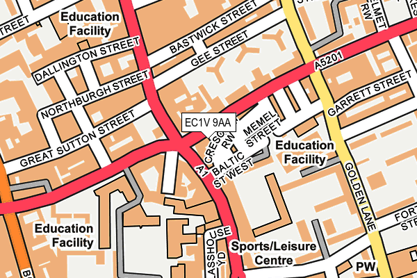EC1V 9AA map - OS OpenMap – Local (Ordnance Survey)