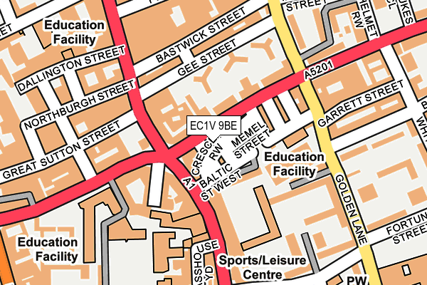 EC1V 9BE map - OS OpenMap – Local (Ordnance Survey)