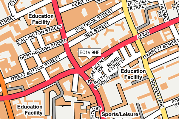 EC1V 9HF map - OS OpenMap – Local (Ordnance Survey)