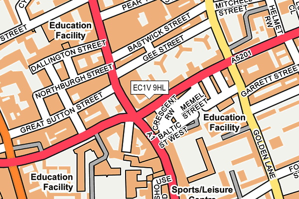 EC1V 9HL map - OS OpenMap – Local (Ordnance Survey)