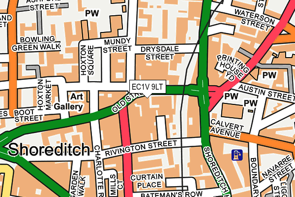 Map of SHOREDITCH TOWN HALL TRADING LIMITED at local scale