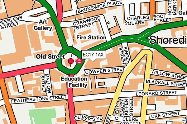 EC1Y 1AX map - OS OpenMap – Local (Ordnance Survey)