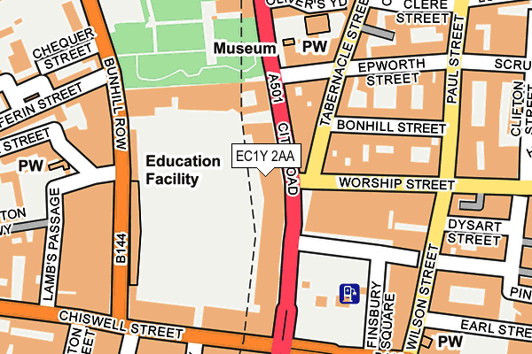 EC1Y 2AA map - OS OpenMap – Local (Ordnance Survey)