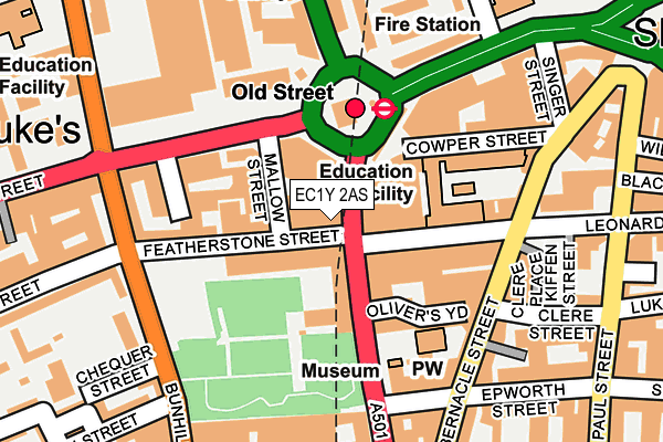 EC1Y 2AS map - OS OpenMap – Local (Ordnance Survey)