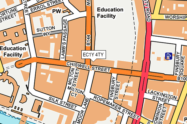 EC1Y 4TY map - OS OpenMap – Local (Ordnance Survey)