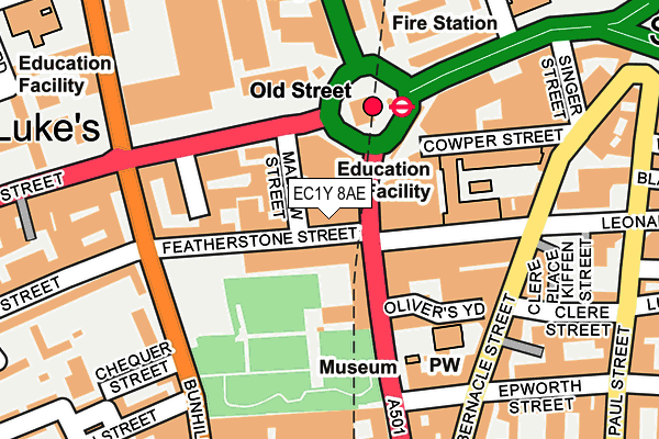 EC1Y 8AE map - OS OpenMap – Local (Ordnance Survey)