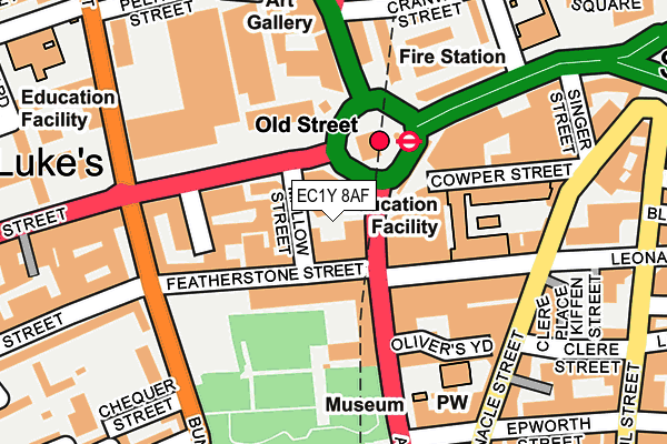 EC1Y 8AF map - OS OpenMap – Local (Ordnance Survey)
